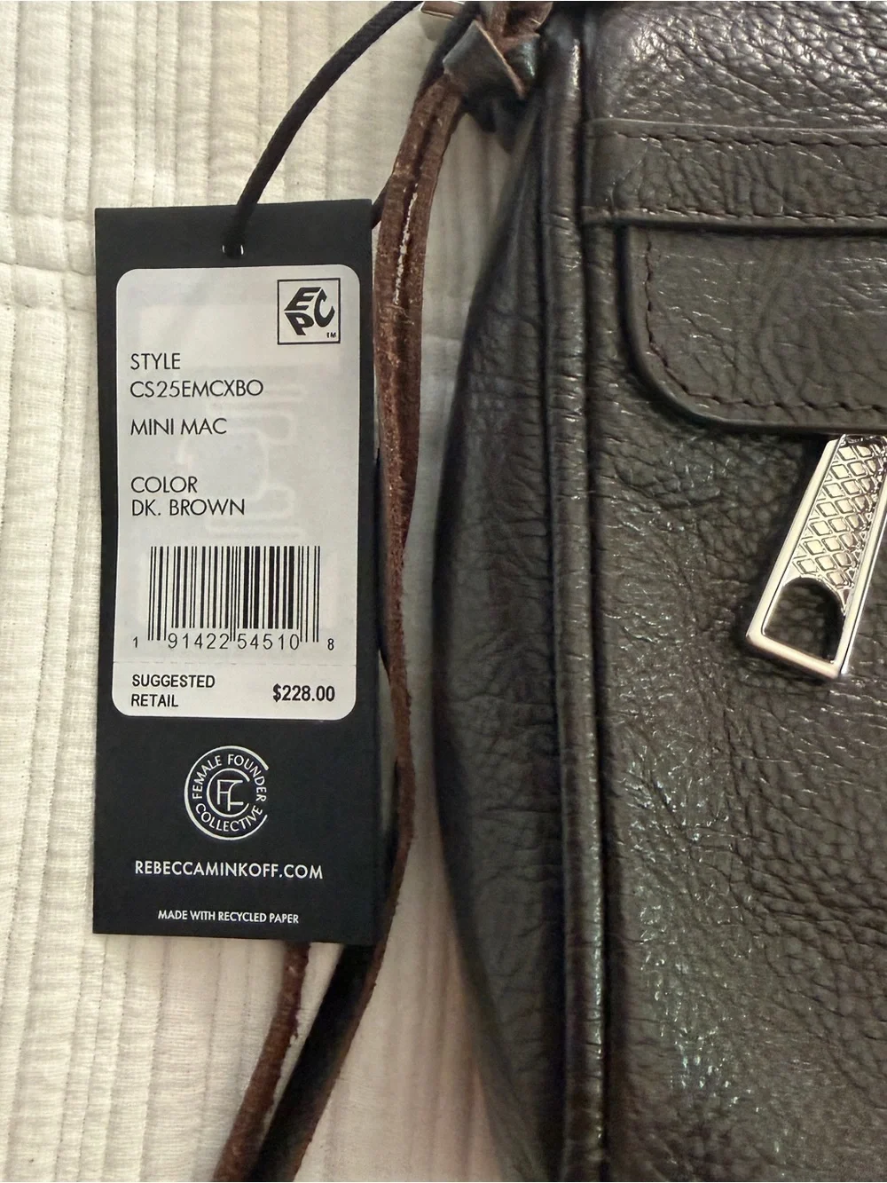 NWT Rebecca Minkoff Mini Mac Brown
